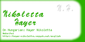 nikoletta hayer business card